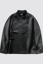 Col Mao satin de soie blouse noire