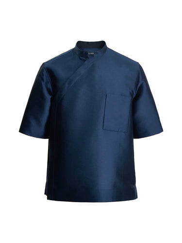 Col Mao bleu chemise