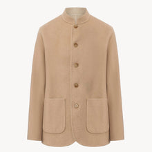 Col Mao veste en laine beige