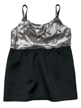 Cocktail dress noire plastron metallic silver