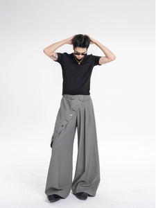 Pantalon effet fait défait, design atypique - vanidadang