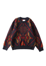 Unisex Patterned Round-Neck Sweater - vanidadang
