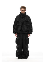 Ensemble noir jogger style parachute