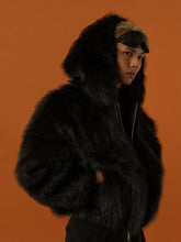 Blouson capuche fausse fourrure