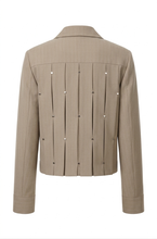 Blouson beige et decor metallic empiècement