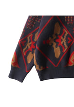 Unisex Patterned Round-Neck Sweater - vanidadang
