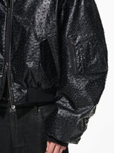 Blouson cuir autruche