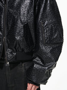 Blouson cuir autruche