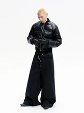 Bomber noir cuir végane unisexe