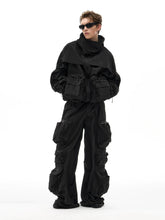 Ensemble noir jogger style parachute