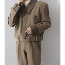 Vanida Dang - Ensemble cotton beige piping poches et style cravate - Couture Franco-Chinoise