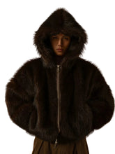 Blouson capuche fausse fourrure