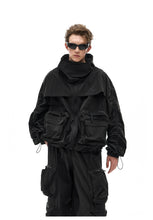 Ensemble noir jogger style parachute