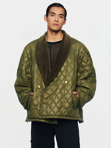 Blouson réversible vert et velours