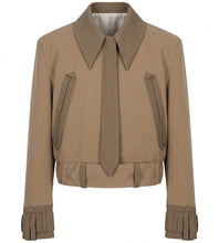 Vanida Dang - Ensemble cotton beige piping poches et style cravate - Couture Franco-Chinoise