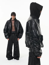 Blouson cuir autruche