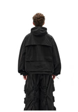 Ensemble noir jogger style parachute