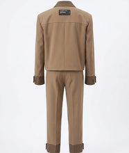Vanida Dang - Ensemble cotton beige piping poches et style cravate - Couture Franco-Chinoise