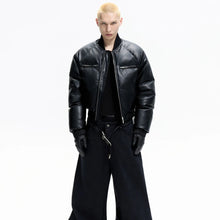 Bomber noir cuir végane unisexe