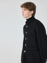 Vanida Dang - Cardigan laine bleu marine style militaire - Luxe Samouraï Futuriste Techwear
