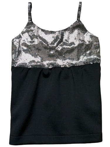 Cocktail dress noire plastron metallic silver