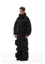 Ensemble noir jogger style parachute