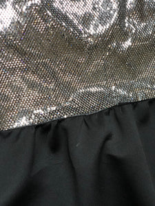 Cocktail dress noire plastron metallic silver