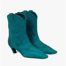 Vanida Dang - Indigo green suédine boots - Luxe Samouraï Futuriste Techwear