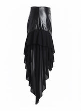 Vanida Dang - Jupe asymétrique bi matière noire - Couture Franco-Chinoise