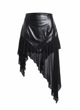 Vanida Dang - Jupe asymétrique bi matière noire - Couture Franco-Chinoise