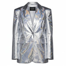 Vanida Dang - Ensemble blazer en cuir vegan craquelé, foiled, Dang - Couture Franco-Chinoise