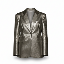 Vanida Dang - Ensemble blazer en cuir vegan craquelé, foiled, Dang - Couture Franco-Chinoise