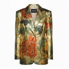 Vanida Dang - Ensemble blazer en cuir vegan craquelé, foiled, Dang - Couture Franco-Chinoise