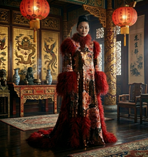Vanida Dang - ROBE CHINOISE COUTURE IMPERIALE CHINA SEQUINS ET PIVOINES - Couture Franco-Chinoise