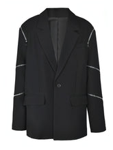 Edgy Zippered Loose Fit Blazer