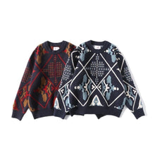 Unisex Patterned Round-Neck Sweater - vanidadang