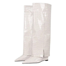 Fold Over Wedge Boots