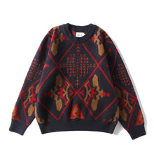 Unisex Patterned Round-Neck Sweater - vanidadang