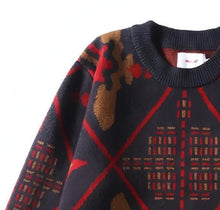 Unisex Patterned Round-Neck Sweater - vanidadang