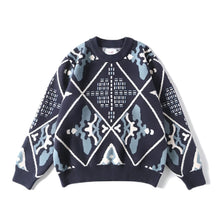 Unisex Patterned Round-Neck Sweater - vanidadang