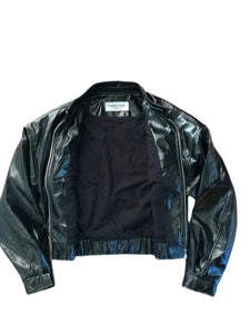 Blouson court cuir craquelé