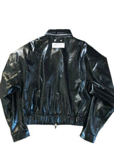 Blouson court cuir craquelé