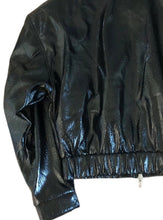 Blouson court cuir craquelé