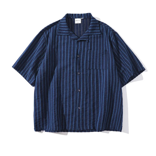 Chemise indigo rayures - vanidadang