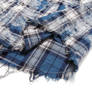 Plaid Shirts Distressed Tassed - vanidadang