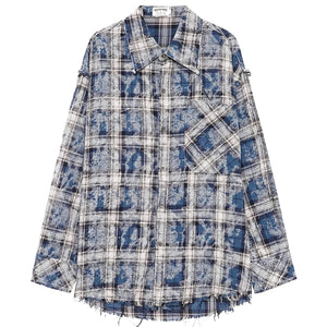 Plaid Shirts Distressed Tassed - vanidadang