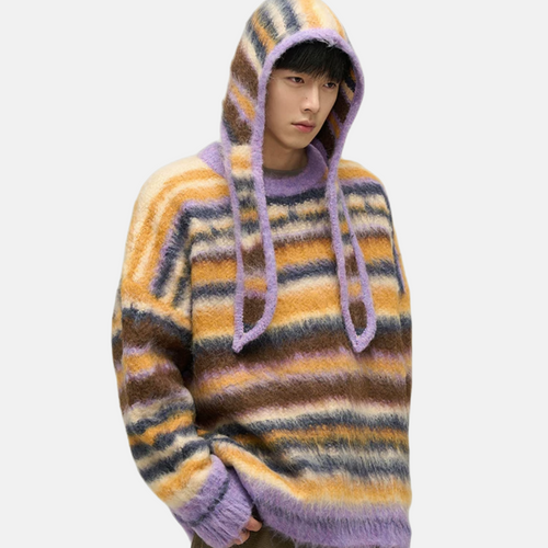 Pullover rayures chiné