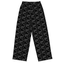 All-over Print Unisex Wide-leg Black Pants
