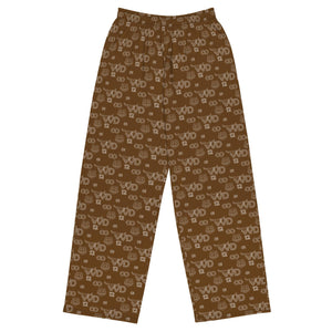 All-over print unisex wide-leg pants BROWN