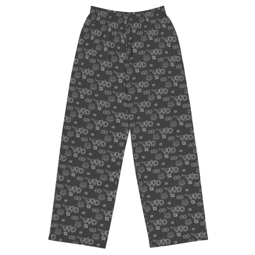 All-over print unisex wide-leg pants GREY - vanidadang